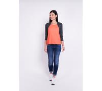 Shirtjacke SEIDEL MODEN, Damen, Gr. 42, grau (schiefer), Jersey, Obermaterial: 95% Viskose, 5% Elasthan, kontrastfarbene Details, figurbetont normal, Rundhals, eingesetzt abgesteppt, Shirts Shirtjacke