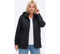 Shirtjacke SHEEGO "Sweatjacke", Damen, Gr. 52/54, tiefblau, 100% Baumwolle, unifarben, Shirts Shirtjacke (52361822-52) tiefblau