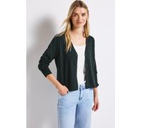 Shirtjacke STREET ONE, Damen, Gr. 42, grün (pine grove grün), Web, Obermaterial: 72% Modal, 28% Polyester, unifarben, lässig geschnitten hüftlang, V-Ausschnitt, Shirts Shirtjacke, im Silk-Look (420567