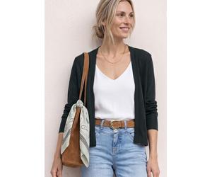 Shirtjacke STREET ONE "Style Nette", Damen, Gr. 42, deep bound grün, Jersey, Obermaterial: 60% Viskose, 40% Polyester, unifarben, klassisch hüftlang, V-Ausschnitt, Shirts Shirtjacke, unifarben, offen 
