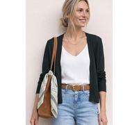 Shirtjacke STREET ONE "Style Nette", Damen, Gr. 44, deep bound grün, Jersey, Obermaterial: 60% Viskose, 40% Polyester, unifarben, klassisch hüftlang, V-Ausschnitt, Shirts Shirtjacke, unifarben, offen 