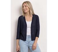 Cardigan STREET ONE, Damen, Gr. 38, schwarzest blau, Stoff, 91% Viskose, 9% Elasthan, unifarben, comfort fit normal, ohne Ausschnitt, normaler Saum, Strickjacken, mit 3/4 Ärmeln (10140948-38) schwarze