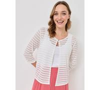 Shirtjacke, transparenter Streifen, off-white, Größe 46, Jeans Fritz