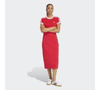 Shirtkleid ADIDAS ORIGINALS "3-STREIFEN, SCHMAL", Damen, Gr. M, N-Gr, better scarlet, weiß, Obermaterial: 93% Baumwolle, 7% Elasthan, Kleider Shirtkleid (88722838-M) better scarlet, weiß