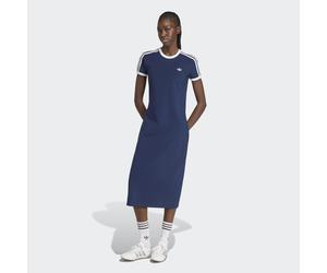 Shirtkleid ADIDAS ORIGINALS "3-STREIFEN, SCHMAL", Damen, Gr. XS, N-Gr, blau (night indigo, weiß), Obermaterial: 93% Baumwolle, 7% Elasthan, Kleider Shirtkleid (12584818-XS) night indigo, weiß