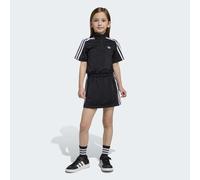 Shirtkleid ADIDAS ORIGINALS "FIREBIRD DRESS", Mädchen, Gr. 116, N-Gr, schwarz-weiß (schwarz, weiß), Obermaterial: 100% Polyester, Kleider Shirtkleid (46671309-116) schwarz, weiß