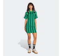 Shirtkleid ADIDAS ORIGINALS "FOOTIE DRESS", Damen, Gr. M, N-Gr, grün, Obermaterial: 86% Polyester, 14% Elasthan, Kleider Shirtkleid, sportlicher Look, vom Fußball inspirierter Allover-Print (93431662-