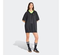 Shirtkleid ADIDAS ORIGINALS "JACQUARD DRESS", Damen, Gr. XS, N-Gr, grün (schwarz, signal grün), Obermaterial: 100% Polyester, Kleider Shirtkleid, sportlicher Stil, moderner 2000er-Vibe, aus Satin (962