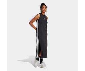 Shirtkleid ADIDAS SPORTSWEAR "ESSENTIALS 3-STREIFEN LONG RACERBACK", Damen, Gr. XL, N-Gr, schwarz-weiß (schwarz, weiß), Obermaterial: 93% Baumwolle, 7% Elasthan, Kleider Shirtkleid, ärmelloses Racerba