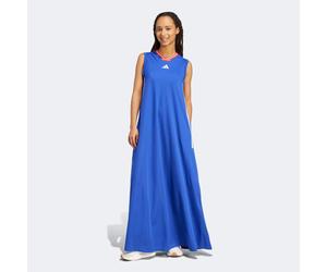 Shirtkleid ADIDAS SPORTSWEAR "TIRO CUT 3-STREIFEN SOFT MESH LONG", Damen, Gr. S, N-Gr, weiß (semi lucid blau, weiß, pure ruby), Obermaterial: 100% Polyester, Kleider Shirtkleid, sportliches Design, fü