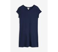 Shirtkleid BONPRIX, Damen, Gr. 40/42 (M), N-Gr, blau (dunkelblau), Jersey, Obermaterial: 100% Baumwolle, tailliert, Kleider Shirtkleid, für warme Tage, aus reiner Baumwolle, taillierte Passform (54167