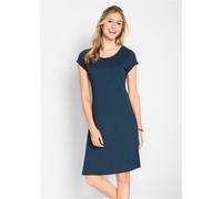 Shirtkleid BONPRIX, Damen, Gr. 56/58 (XXXL), N-Gr, dunkelblau, Jersey, Obermaterial: 100% Baumwolle, tailliert, Kleider Shirtkleid, für warme Tage, aus reiner Baumwolle, taillierte Passform (54167469-