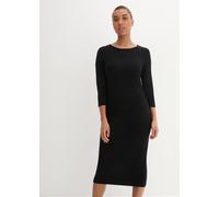 Shirtkleid BONPRIX, Damen, Gr. 56/58 (XXXL), N-Gr, schwarz, Jersey, Obermaterial: 95% Viskose, 5% Elasthan, loose fit, Kleider Shirtkleid, für den Alltag, aus leicht fließendem Material, mit 3/4-Ärmel