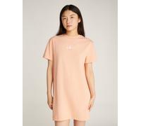 Shirtkleid CALVIN KLEIN JEANS "GRADIENT MONOLOGO TEE DRESS", Damen, Gr. S (36), N-Gr, orange (dusty coral), Jersey, Obermaterial: 95% Baumwolle, 5% Elasthan, unifarben, bequem mini, Rundhals, abgestep