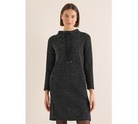 Shirtkleid CECIL, Damen, Gr. XXL (46), US-Größen, schwarz, Web, Obermaterial: 51% Polyester, 49% Baumwolle. Futter: 100% Modal, meliert, comfort fit knieumspielend, Rundhals, abgesteppt, Kleider Shirt