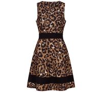 Shirtkleid CLOUD 5IVE "CLOUD 5IVE Cloud 5ive Dress with All-Over Leo Print brown", Damen, Gr. S, US-Größen, ohne Ärmel, braun (braun leo), 95% Polyester, 5% Elasthan, normal, Rundhals, Kleider Shirtkl