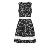 Shirtkleid CLOUD 5IVE "CLOUD 5IVE Dress with Abstract Print and Zipper on the back", Damen, Gr. XS, US-Größen, schwarz, weiß, 95% Polyester, 5% Elasthan, normal, Rundhals, Kleider Shirtkleid (90007639