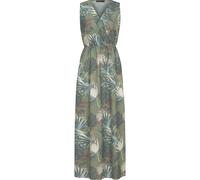 Shirtkleid CLOUD 5IVE "CLOUD 5IVE Maxi Kleid in Wickeloptik mit Tropical All Over Print", Damen, Gr. L, US-Größen, grün (military grün), 95% Polyester, 5% Elasthan, normal, Kleider Shirtkleid (1082672