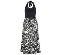 Shirtkleid CLOUD 5IVE "CLOUD 5IVE Maxi Neckholder-Dress with zebra print", Damen, Gr. M, US-Größen, schwarz, weiß, 95% Polyester, 5% Elasthan, normal, Kleider Shirtkleid (13746043-M) schwarz, weiß