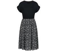 Shirtkleid CLOUD 5IVE "CLOUD 5IVE T-Shirt-Dress with flower print", Damen, Gr. XXL, US-Größen, schwarz (schwarz, multicolor), 95% Polyester, 5% Elasthan, normal, Rundhals, Kleider Shirtkleid (86053261