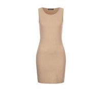 Shirtkleid CLOUD 5IVE "CLOUD 5IVE Viskose Kleid Ärmellos mit Rundhals", Damen, Gr. M, US-Größen, camel, 50% Viskose, 25% Polyamid, 20% Polyester, 5% Elasthan, unifarben, slim fit, Rundhals, Kleider Sh