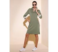 Shirtkleid CREATION L "Modal-Mix-Kleid", Damen, Gr. 36, Normalgrößen, khaki, weiß, Jersey, 50% Modal, 44% Polyester, 6% Elasthan, unifarben, knielang, Kleider Shirtkleid (82151949-36) khaki, weiß