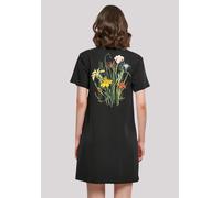 Shirtkleid F4NT4STIC "Blóm Blumenstrauss T-Shirt Kleid", Damen, Gr. 3XL, schwarz, Obermaterial: 100% Baumwolle, regular fit, Rundhals, ohne Bündchen, Kleider Shirtkleid, Print (71276261-XXXL) schwarz