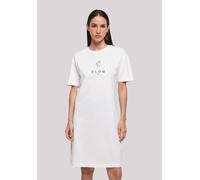 Shirtkleid F4NT4STIC "Blóm Rose", Damen, Gr. 3XL, weiß, Obermaterial: 100% Baumwolle, casual, oversize, Rundhals, Kurzarm ohne Bündchen, Kleider, Print (94172548-XXXL) weiß