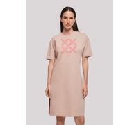Shirtkleid F4NT4STIC "Blumenmuster Coral", Damen, Gr. 3XL, rosa (duskrose), Obermaterial: 100% Baumwolle, casual, oversize, Rundhals, Kurzarm ohne Bündchen, Kleider, Print (64162332-XXXL) duskrose