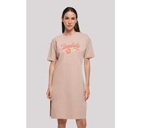 Shirtkleid F4NT4STIC "Honolulu", Damen, Gr. 3XL, rosa (duskrose), Obermaterial: 100% Baumwolle, casual, oversize, Rundhals, Kurzarm ohne Bündchen, Kleider, Print (67818910-XXXL) duskrose