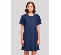 Shirtkleid F4NT4STIC "Mama Herz Bestickt", Damen, Gr. XL, blau (lightnavy), Obermaterial: 100% Baumwolle, regular fit, Rundhals, ohne Bündchen, Kleider Shirtkleid, Premium Qualität (95679904-XL) light