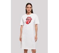 Shirtkleid F4NT4STIC "The Rolling Stones Zunge", Damen, Gr. XL, weiß, Obermaterial: 100% Baumwolle, oversize, Rundhals, ohne Bündchen, Kleider Shirtkleid, Premium Qualität (91298756-XL) weiß