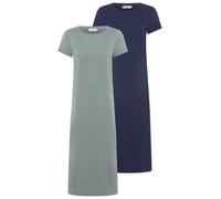 Shirtkleid FLASHLIGHTS, Damen, Gr. 36/38, N-Gr, blau, grün, Single Jersey, Obermaterial: 50% Baumwolle, 50% Modal, unifarben, bequem wadenlang, Rundhals, Kleider Shirtkleid, aus Single Jersey, bequeme