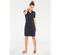 Shirtkleid HEINE "Polokleid", Damen, Gr. 44, Normalgrößen, blau (marine), 95% Baumwolle, 5% Elasthan, unifarben, kurz, Kleider Shirtkleid (18991824-44) marine