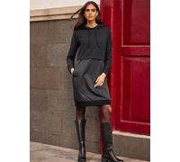 Shirtkleid HEINE "Shirtkleid", Damen, Gr. 36, Normalgrößen, schwarz, 95% Baumwolle, 5% Elasthan, Besatz:100% Polyester, unifarben, kurz, Kleider Shirtkleid (55819003-36) schwarz