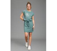 Shirtkleid KANGAROOS, Damen, Gr. 40/42, N-Gr, grün (petrol), Single Jersey, Obermaterial: 50% Baumwolle, 50% Modal, figurumspielend ca. Mitte Oberschenkel, Rundhals, angeschnitten abgesteppte Kante, K