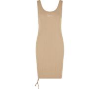 Shirtkleid KARL KANI "Karl Kani Damen", Damen, Gr. M, US-Größen, beige (sand), 95% Baumwolle, 5% Elasthan, slim fit, U-Boot-Ausschnitt, Kleider Shirtkleid (45690948-M) sand
