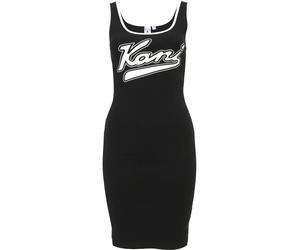 Shirtkleid KARL KANI "Karl Kani Damen KW242-020-1 Varsity Dress", Damen, Gr. L, US-Größen, schwarz, 95% Baumwolle, 5% Elasthan, slim fit, U-Boot-Ausschnitt, Kleider Shirtkleid (15561257-L) schwarz