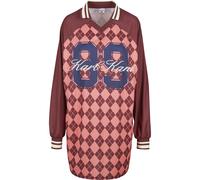 Shirtkleid KARL KANI "Karl Kani KK Script Mesh Print Jersey Dress", Damen, Gr. S, US-Größen, rosa (schwarzrot, lightrot, vanilla), 100% Polyester, oversize, Rundhals, Kleider Shirtkleid (94579401-S) s
