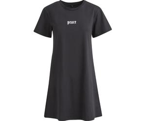 Shirtkleid MISS TEE "Miss Tee Girls Peace Hand Ladies Tee Dress", Damen, Gr. XS, US-Größen, schwarz, 100% Baumwolle, loose fit, Rundhals, Kleider Shirtkleid (48293739-XS) schwarz