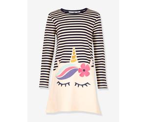 Shirtkleid mit Einhorn-Applikation Happy Girls Mädchen blau Gr. 128