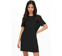 Shirtkleid ONLY "ONLMAY - Shirtkleid mit elastischem Material für Alltag", Damen, Gr. XS, N-Gr, schwarz, Jersey, Obermaterial: 100% Baumwolle, unifarben, Rundhals, Kleider, regular fit, casual, Jersey