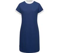 Shirtkleid RAGWEAR "Katchi Solid", Damen, Gr. S (36), Normalgrößen, blau (indigo), Material: 80% Baumwolle, 20% Polyester, Basic, lässig geschnitten ca. Mitte Oberschenkel, hoch geschlossener Ausschni