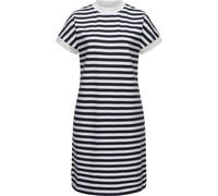 Shirtkleid RAGWEAR "Katchi Stripes", Damen, Gr. XS (34), Normalgrößen, blau (navy), Material: 80% Baumwolle (Bio), 20% Polyester (recycelt), Basic, lässig geschnitten ca. Mitte Oberschenkel, Rundhals,