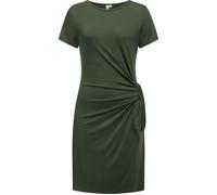 Shirtkleid RAGWEAR "Knotta", Damen, Gr. L (40), Normalgrößen, grün (olivgrün), Material: 95% Viskose, 5% Elasthan, modisch, figurumspielend ca. Mitte Oberschenkel, Rundhals, Kurzarm Ärmel ohne Ärmelsc