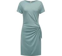 Shirtkleid RAGWEAR "Knotta", Damen, Gr. S (36), Normalgrößen, blau (aquablau), Material: 95% Viskose, 5% Elasthan, figurumspielend ca. Mitte Oberschenkel, Rundhals, Ärmel ohne Ärmelschlitz abgesteppte