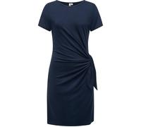 Shirtkleid RAGWEAR "Knotta", Damen, Gr. S (36), Normalgrößen, blau (navy), Material: 95% Viskose, 5% Elasthan, figurumspielend ca. Mitte Oberschenkel, Rundhals, Ärmel ohne Ärmelschlitz abgesteppte Kan