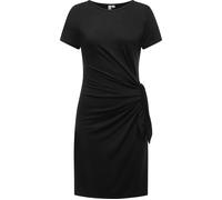 Shirtkleid RAGWEAR "Knotta", Damen, Gr. XS (34), Normalgrößen, schwarz, Material: 95% Viskose, 5% Elasthan, modisch, figurumspielend ca. Mitte Oberschenkel, Rundhals, Kurzarm Ärmel ohne Ärmelschlitz a