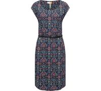 Shirtkleid RAGWEAR "Lilithe Ikat", Damen, Gr. L (40), Normalgrößen, blau (navy), Material: 50% Baumwolle, 50% Modal, figurbetont knieumspielend, Rundhals, Ärmel ohne Ärmelschlitz normaler Saum, Kleide