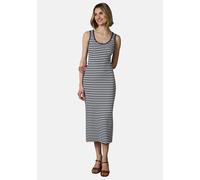 Shirtkleid RAGWEAR "Montyca Stripes YOUMODO", Damen, Gr. L (40), Normalgrößen, navy, Material: 95% Baumwolle, 5% Elasthan, körpernah ca. Mitte Wade, Rundhals, Ärmel ohne Ärmelschlitz normaler Saum, Kl